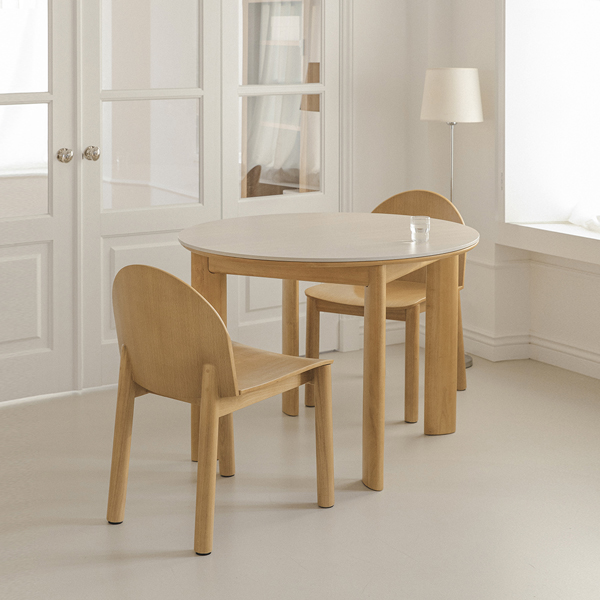 (1월특가) 아이엔지홈 알베로 원형 세라믹 원목 식탁 테이블 의자세트 1000/1200 (-2/2)