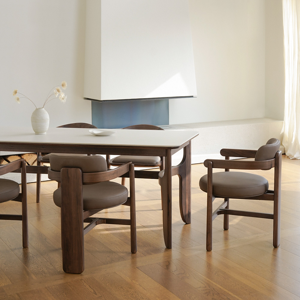 (1월특가) 라미에스 모에베 월넛 호두나무 원목 포세린 세라믹식탁
