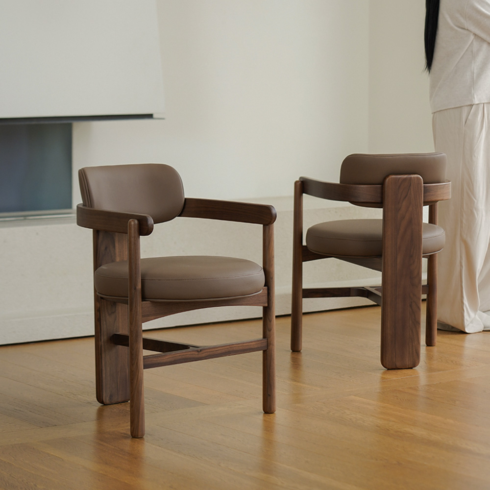 (1월특가) 라미에스 모에베 월넛 호두나무 원목 식탁 의자