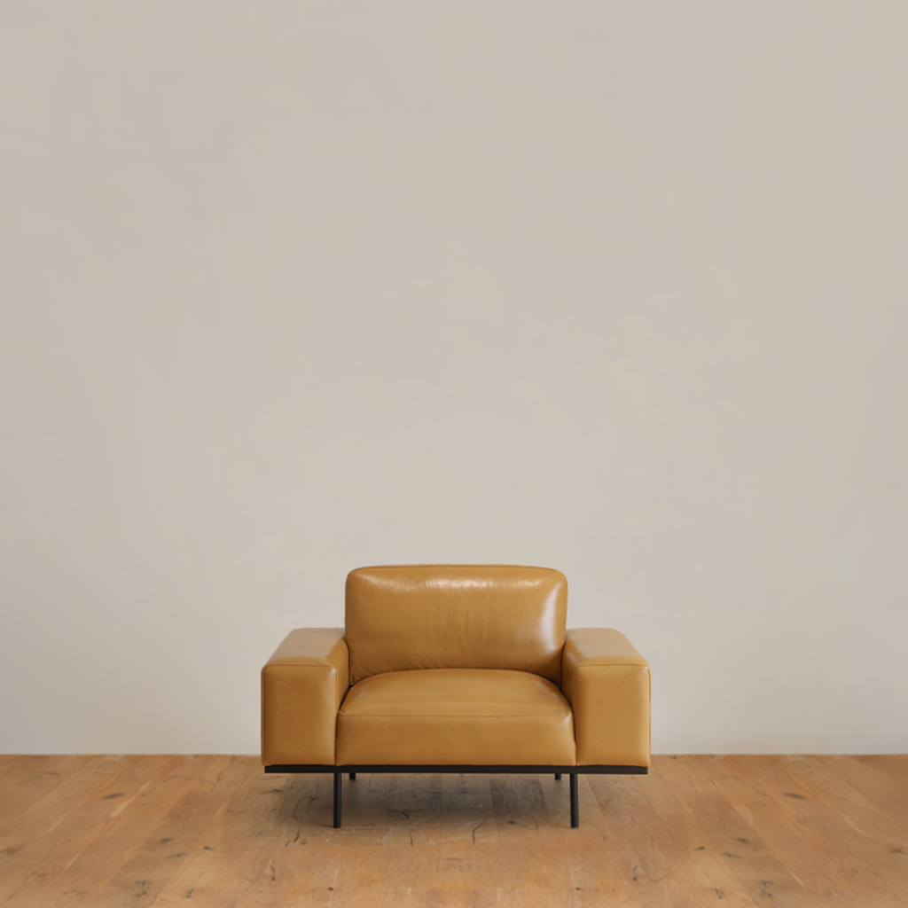 알플라 MR9 1인 양팔 가죽소파 암체어