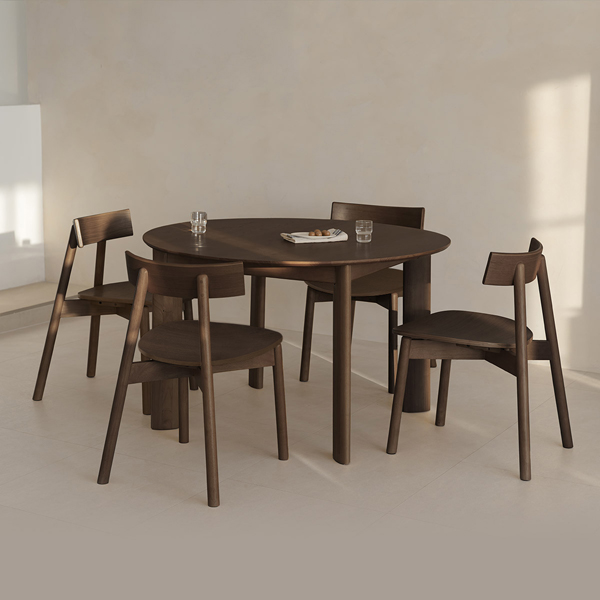 (슈퍼세일) 아이엔지홈 레브 2인용/4인용 원형 원목 테이블 세트 2colors