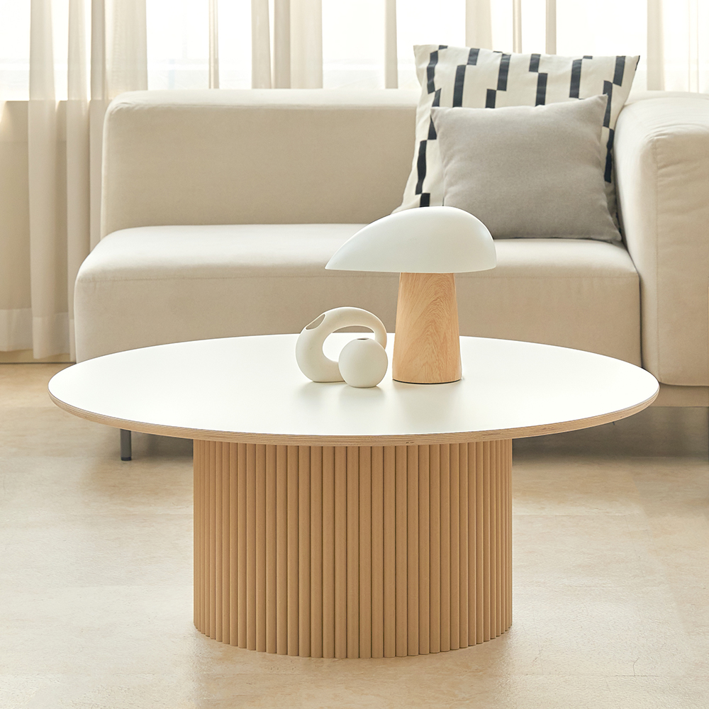 탄스 페닉스 템바보드 라운드 바쏘 1000 내추럴 테이블