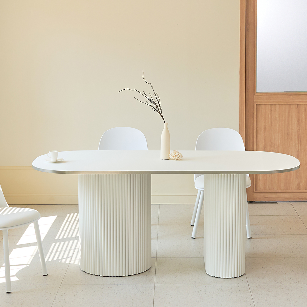 탄스 페닉스 템바보드 룽고 1800 화이트 테이블