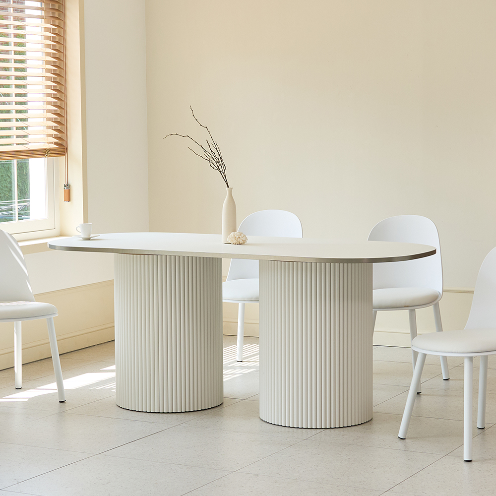 탄스 페닉스 템바보드 룽고 1800 TR 화이트 테이블