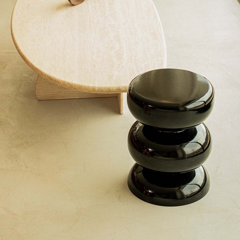 스튜디오딥스 콘토우 블랙 사이드 테이블 & 스툴 / Contour Black Side Table & Stool