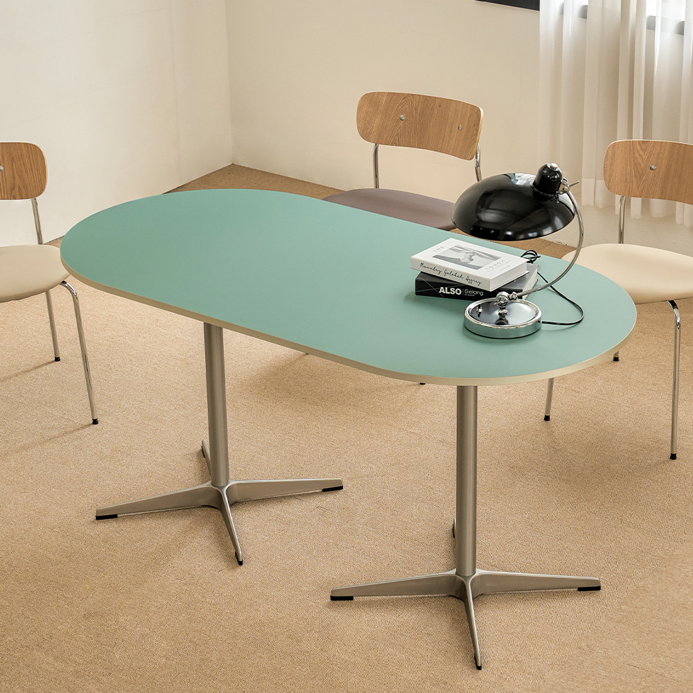 (4월특가) 탄스 페닉스 라르고 샴페인골드엣지 테이블 (1600X800 원형) (-4/30)