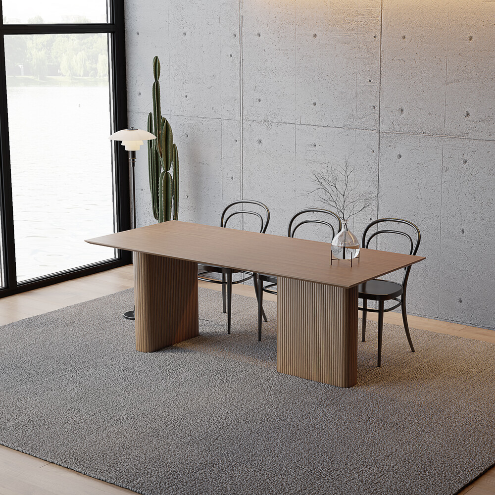 헨지디자인 네오 사각 오크 다이닝 테이블