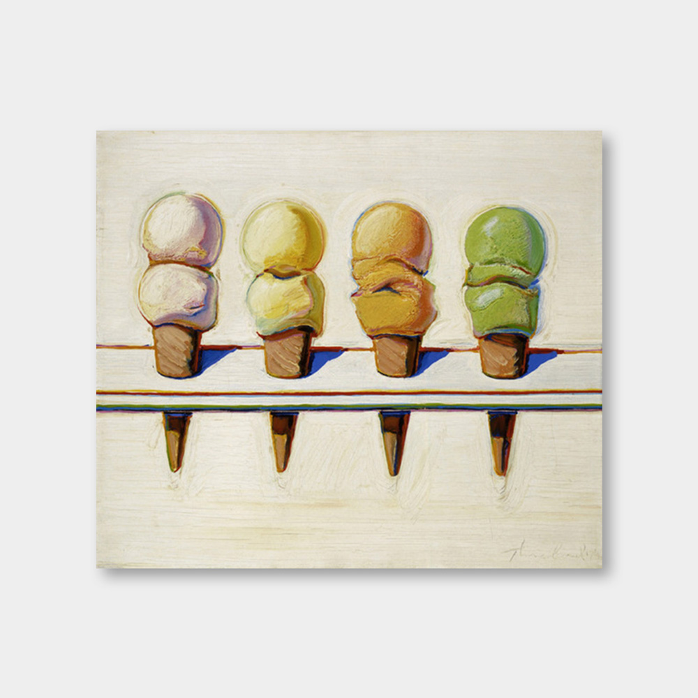 오픈에디션 / 웨인 티보 / Four Ice Cream Cones (액자포함)