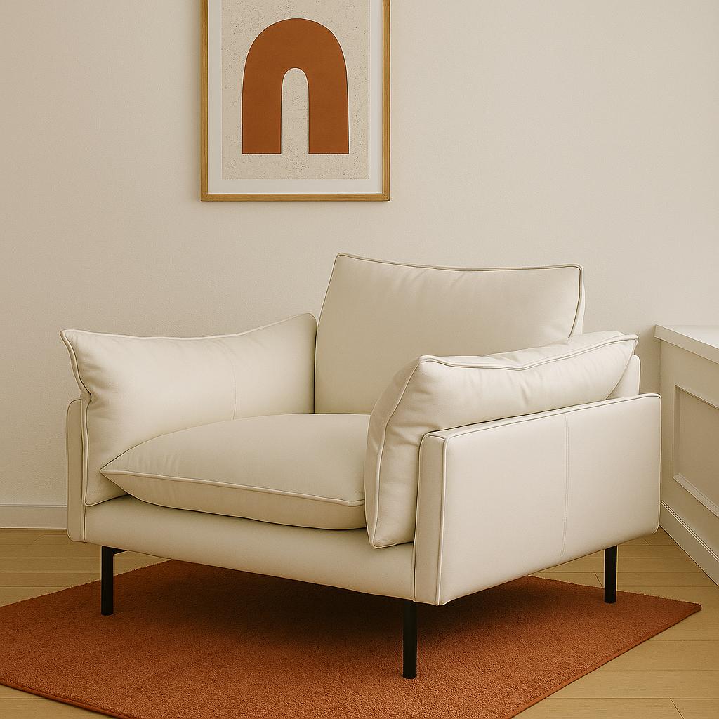 [슈퍼세일xW아카이브](연간최대 30%) 세마나 루네스 프리미엄 가죽 소파 SEMANA Luness Sofa 1 Seater