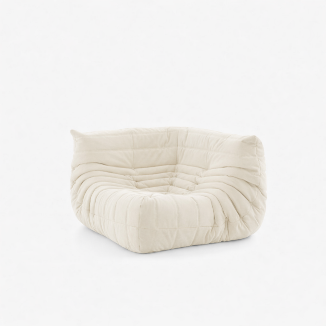 Ligne Roset Togo Corner seat Alcantara Eggshell 토고 1인 코너 소파 알칸테라 에그쉘