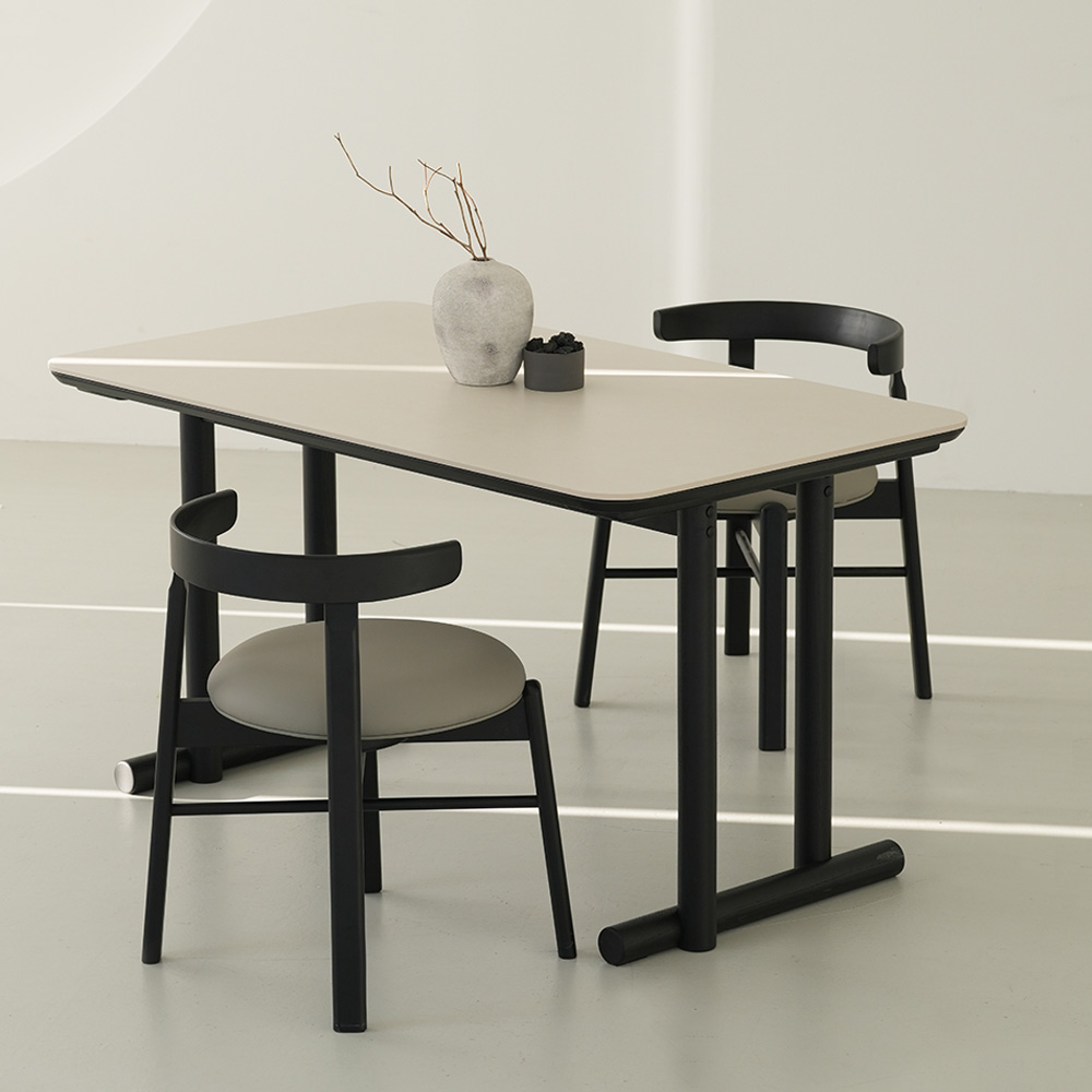 (페스타세일) 라미에스 베노아 블랙 애쉬 원목 포세린 세라믹 식탁세트 6인용 1800 (-4/30)