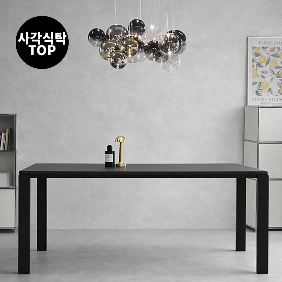 (슈퍼세일) [쿠폰] 세마나 세라믹 사각 블랙 원목 테이블 - 1600x800 / SEMANA Ceramic Wood Table (Black) (~5/31)