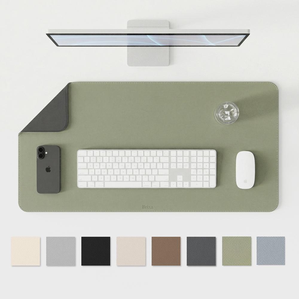 (4월특가) 브릭사 가죽 데스크매트 마우스패드 논슬립 장패드 모스 그린