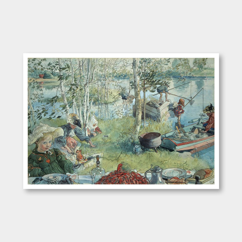 오픈에디션 / 칼 라르손 / Catching Crayfish 1896 (액자포함)