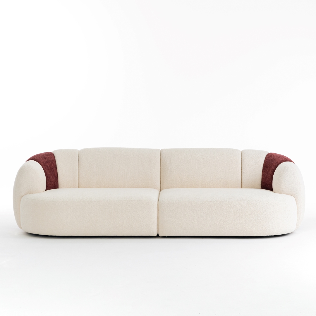 [아델쏘마] 루나 소파 4인 : 아이보리&버건디 / LUNA SOFA 4P : IVORY&BURGUNDY