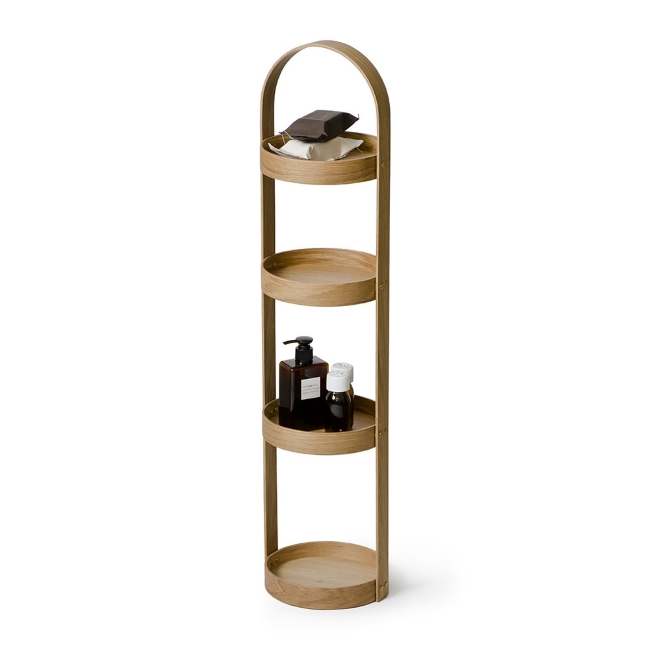 와이어웍스 욕실 라운드캐디 오크 4 Tier Bathroom Caddy Oak