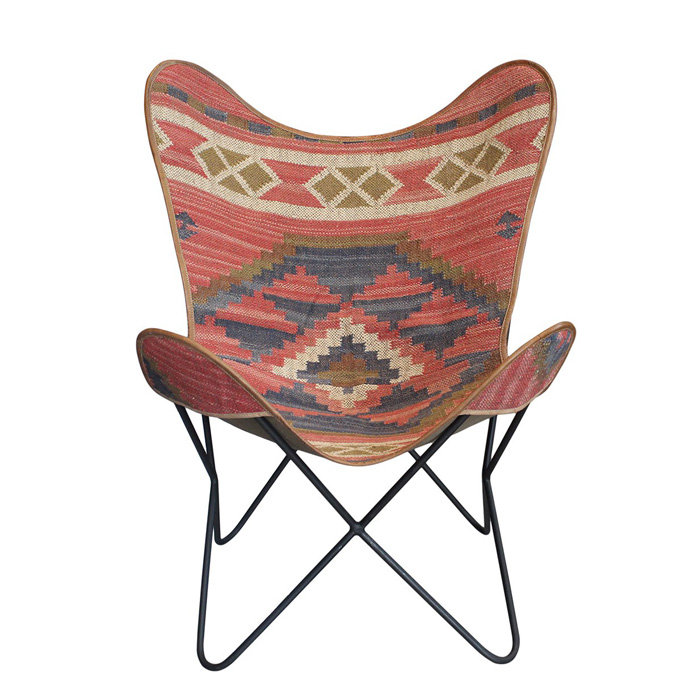 데바 버팔로 가죽 버터플라이 체어