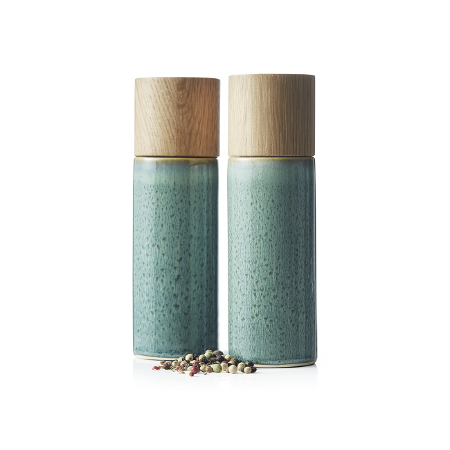 비츠 Stoneware Salt & Pepper Shakers Green