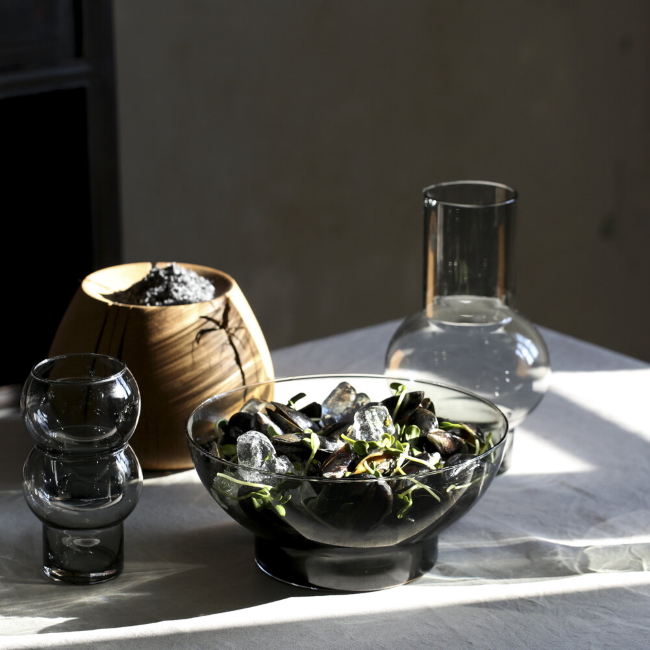 로 컬렉션 Glass Bowl Large Smoked Grey