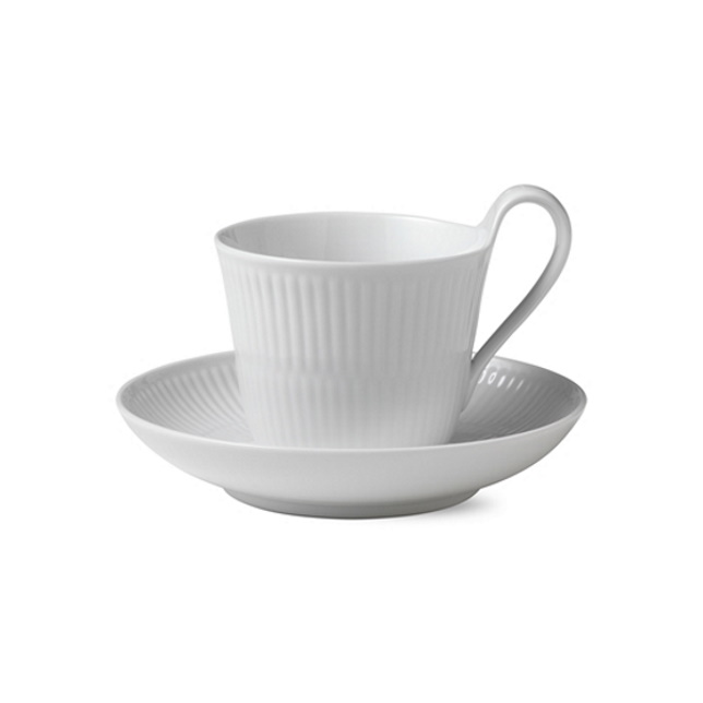 로얄코펜하겐 화이트 하이핸들 컵&소서 White Fluted High Handle Cup&Saucer 250ml