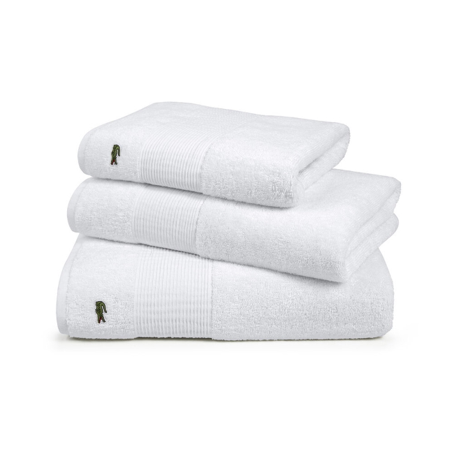 라코스테 르 크로코 타올 Le Croco Towel Pale White