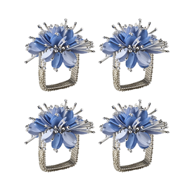 킴 세이버트 스타버스트 냅킨링 세트 Starburst Napkin Rings (Set of 4) Periwinkle