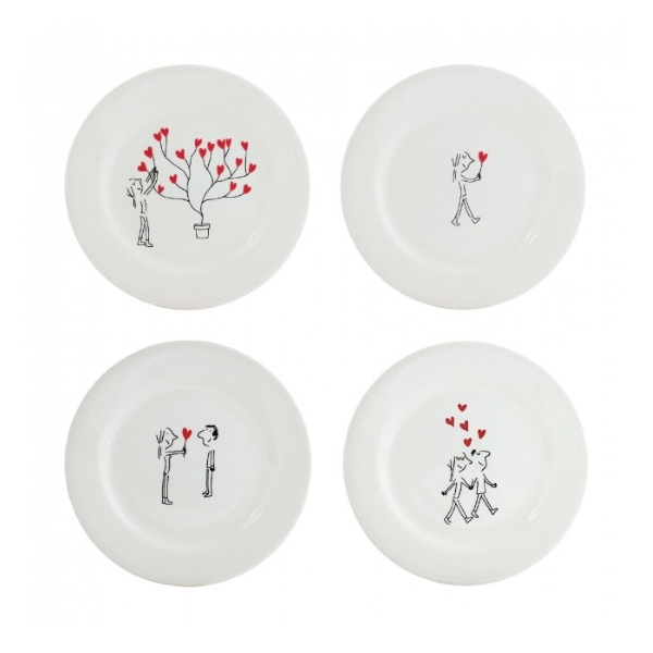 (4월특가) 지앙 Les amoureux Dessert plate (Set of 4) [40% 할인] (한정수량)