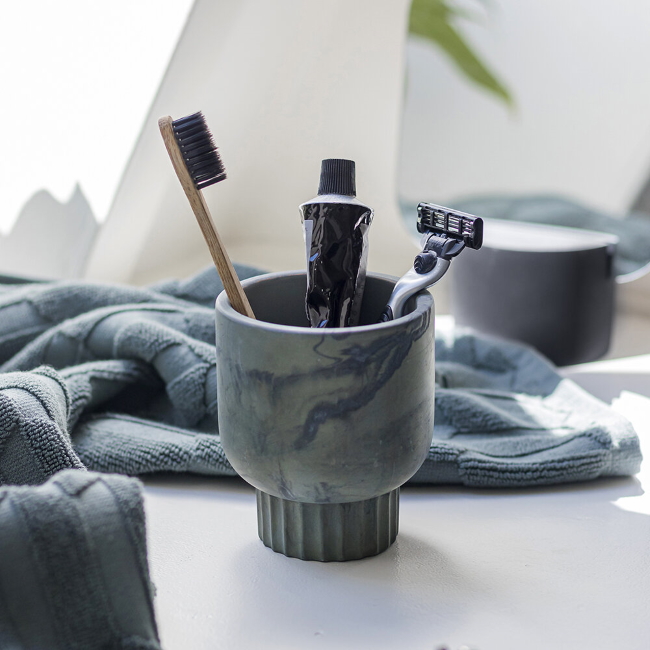 메테디트메르 애티튜드 칫솔홀더 Attitude Marble Stone Toothbrush Holder Thyme Green