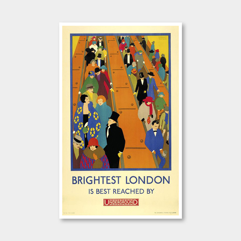 오픈에디션 언더그라운드 Brightest London is best reached by Underground, 1924 빈티지 포스터 (액자포함) [3% 적립]