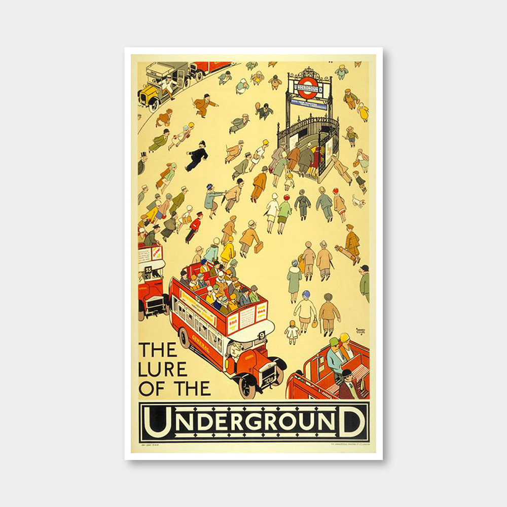 오픈에디션 언더그라운드 The Lure of the Underground, 1927 빈티지 포스터 (액자포함) [3% 적립]