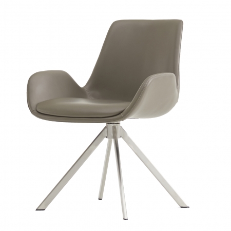 (1월특가) 브릭스 가죽 디자인 의자 실버