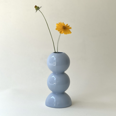 [플레인세라믹] 라운드앤라운드 베이스 화병 Round & Round (Lichen blue)