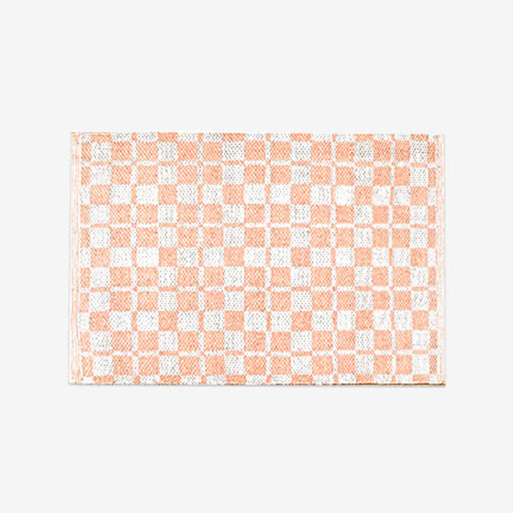 리튼 PVC 하운드 체크 도어매트 - 베이비 핑크 (50x70)