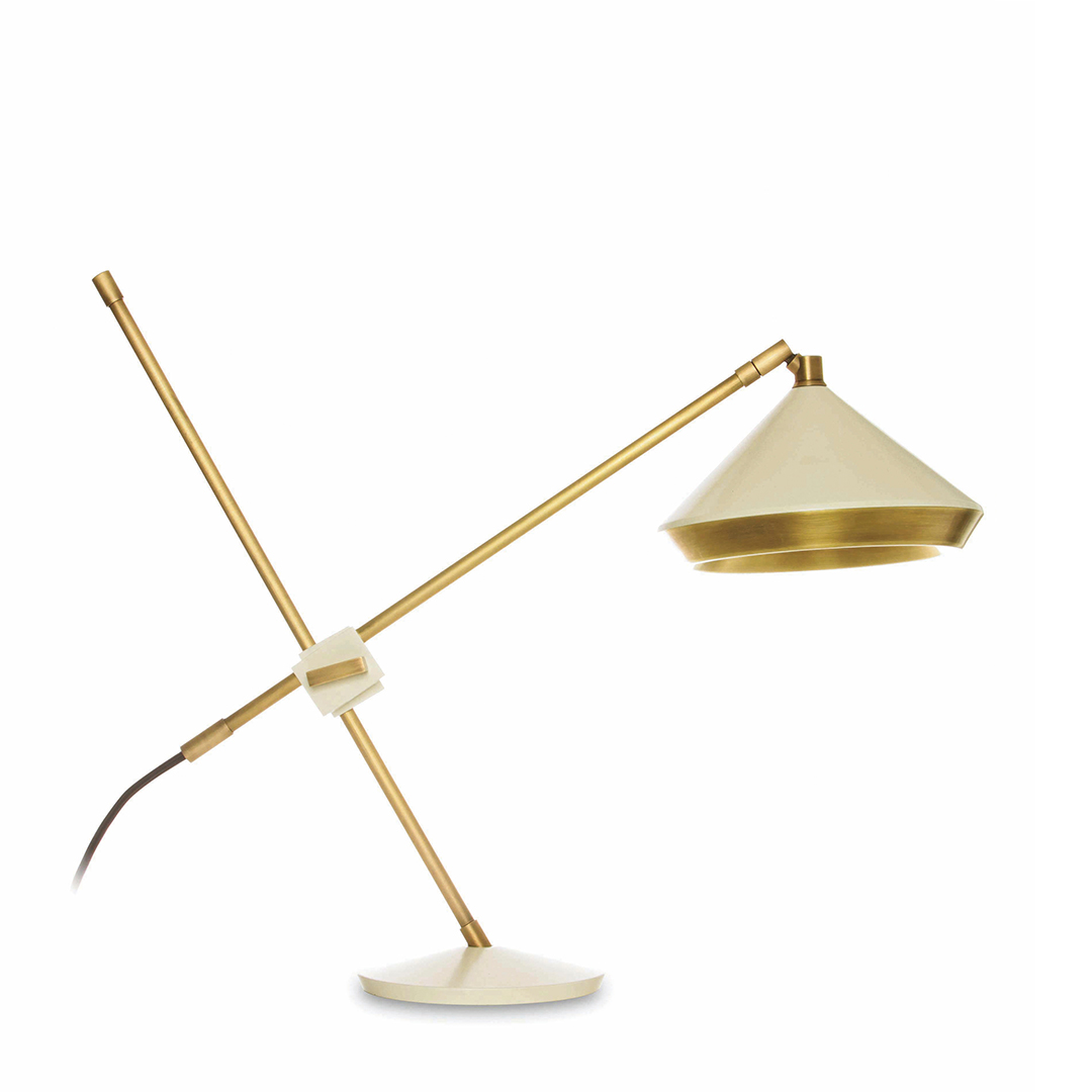 (5월특가) 버트프랭크 쉬어 테이블램프 Bert Frank Shear Table Lamp Brass & Matte Old English White (전구포함)