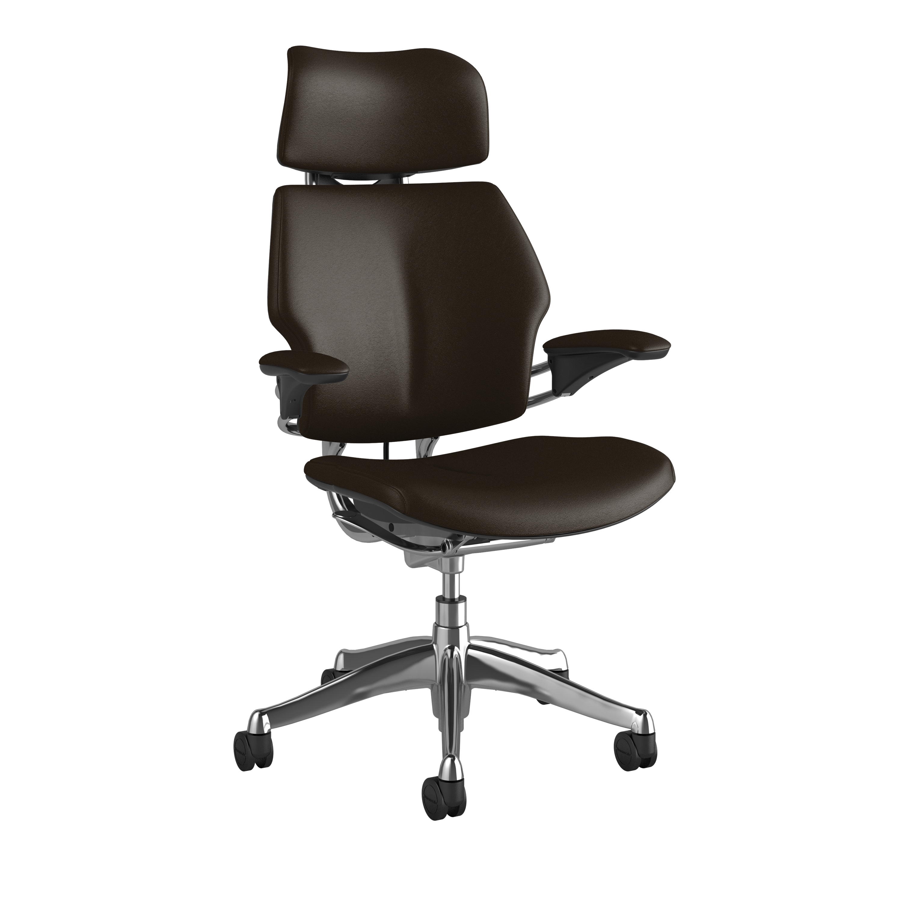 (9월특가) 휴먼스케일 프리덤 헤드레스트 가죽체어 Humanscale Freedom Chair Ticino Aluminum Umber (Dark Brown) [10% 할인] [5만원 추가 적립]