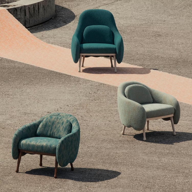 빌리아니1911 COROLLA 271 TEAL ARMCHAIR BY CRISTINA CELESTINO