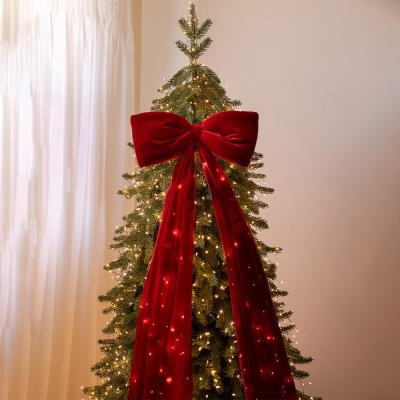 (11월특가) 아티파티 크리스마스 트리장식 벨벳 드레이프 빅리본 오너먼트 (-12/25)