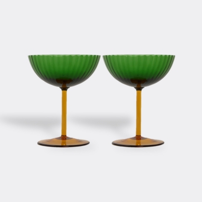 라 더블제이 샴페인 쿠페 세트 Champagne Coupe Green (Set of 2)