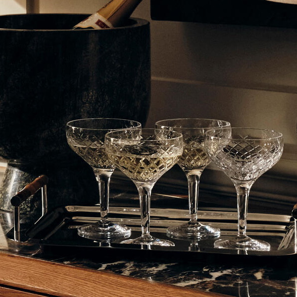 소호홈 바웰 크리스탈 샴페인잔 세트 Barwell Cut Crystal Champagne Coupe (Set of 4)