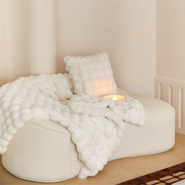 (12월특가) 데이드리머 세나 페이크 퍼 블랭킷 (화이트) - 2sizes (-12/31)