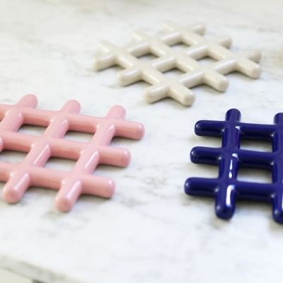 앤클레버링 그리드 냄비받침 Grid Trivet PInk