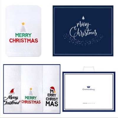 (6월특가) 송월타올 크리스마스 메리하트+메리트리+메리스타 3매 선물세트(쇼핑백)