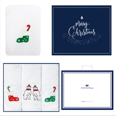 (7월특가) 송월타올 스노우 크리스마스 3매 선물세트(쇼핑백)