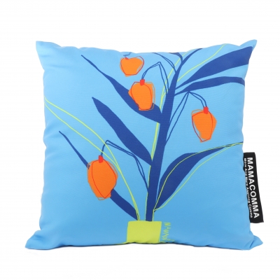 마마콤마 Flower Cushion Blue