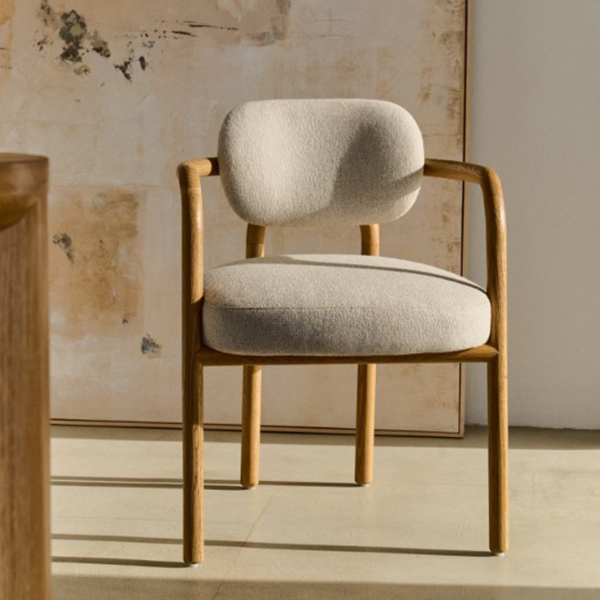 [단독쿠폰] 케이브홈 멜키 베이지 솔리드 다이닝 체어