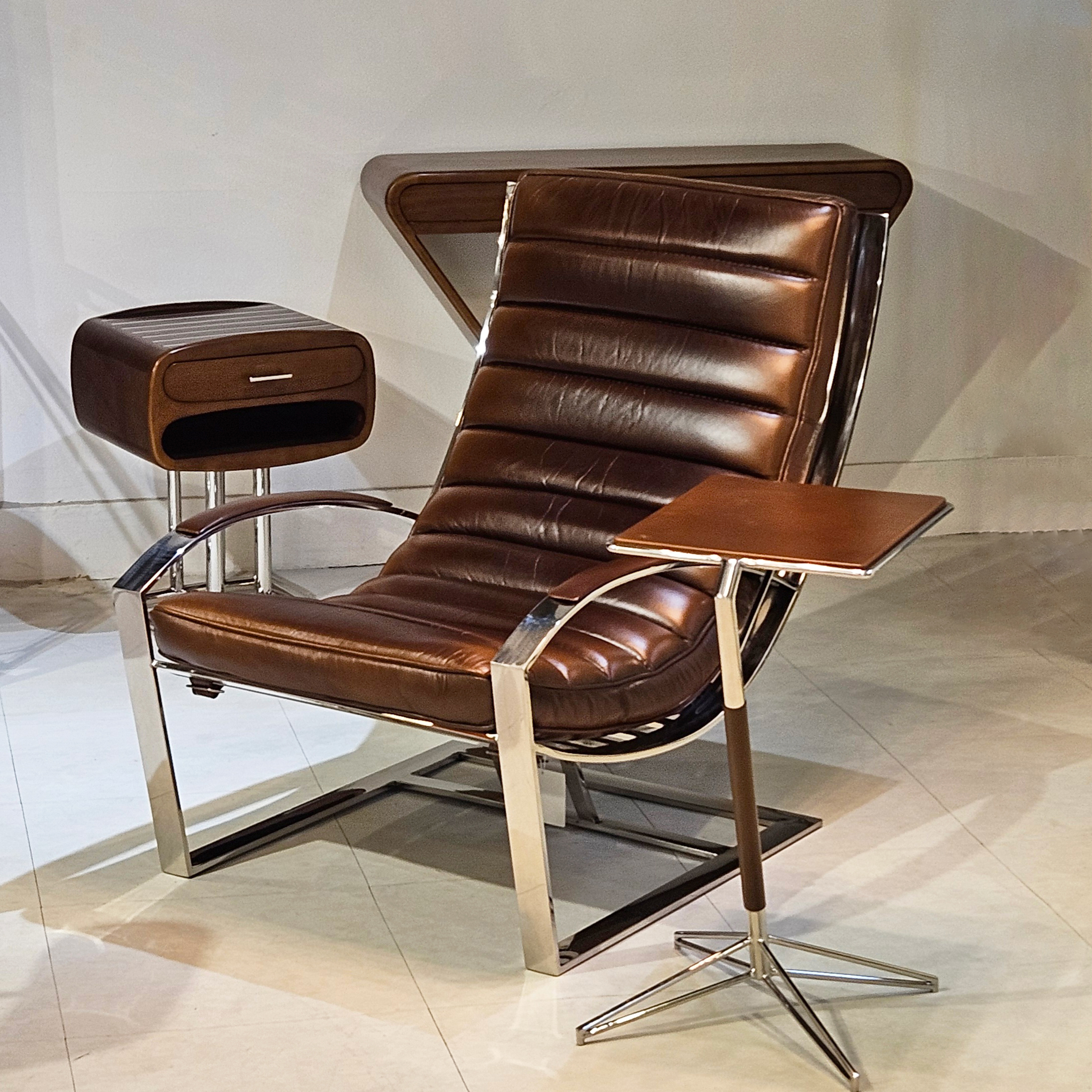 (11월특가) [단독최저] [de Bejarry] 프랑스 드비저리 마드리드 라운지 체어 X 오토만 세트 (빈티지레더) (-11/15)