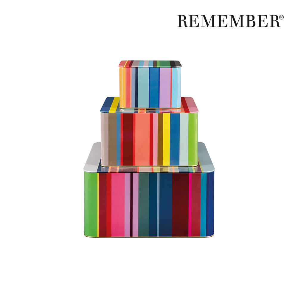 [REMEMBER] 스트라이프 틴박스 3개 세트/Set of Tin Boxes Stripes, set of 3