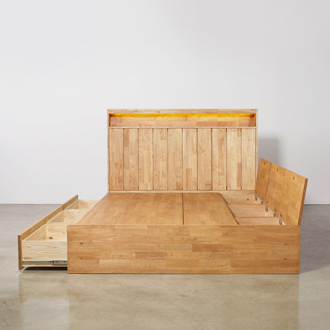 (12월특가) 우드올렌스 디어 양수납 침대 원목 프레임 서랍 (SS/Q/K/CK/LK)