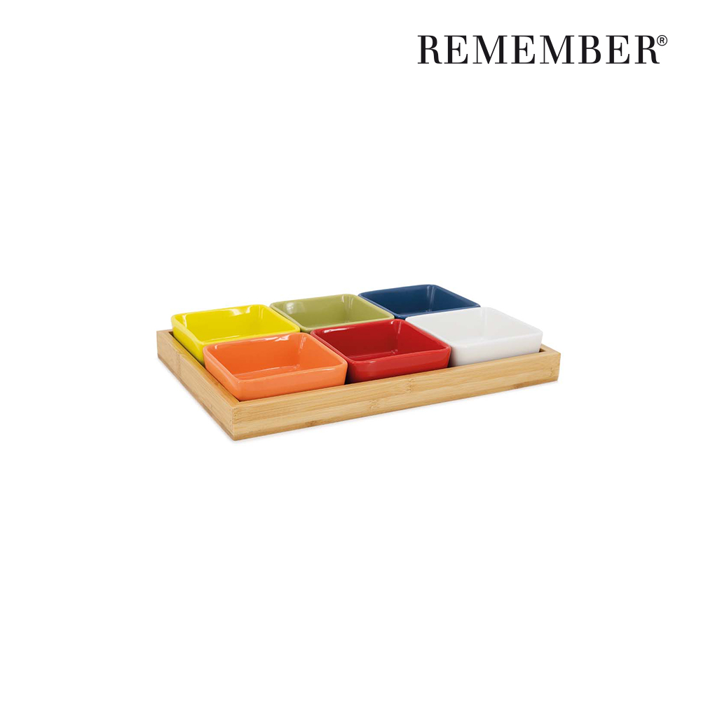 [REMEMBER] 소스볼 우드트레이 7개 세트 (Vivid)/Bowl 7P Set with Wooden Tray