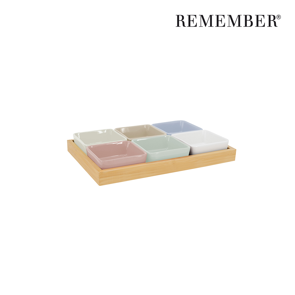 [REMEMBER] 소스볼 우드트레이 7개 세트 (Pastel)/Bowl 7P Set with Wooden Tray